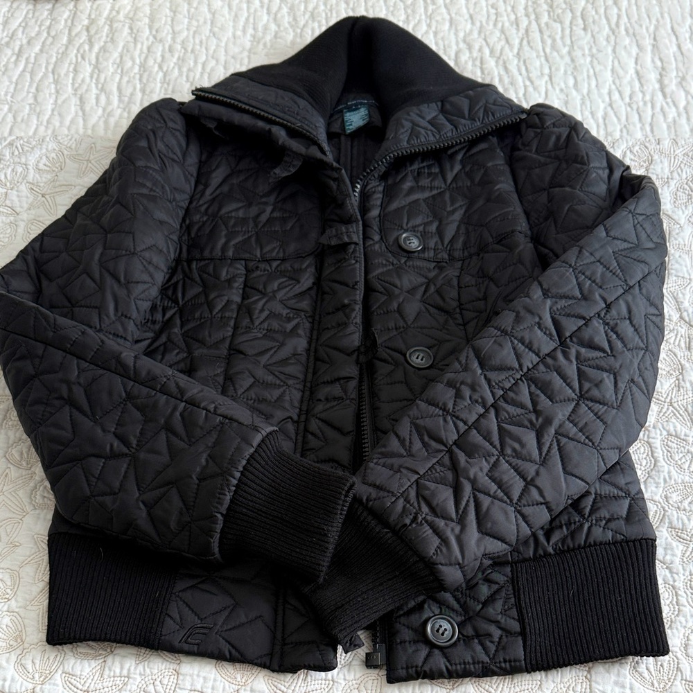 French Connection quilted black jacket size4